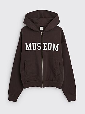 Museum of Peace & Quiet Varsity Zip-Up Sweater Brown