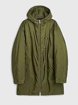 Prada Padded Rain Coat Military Green