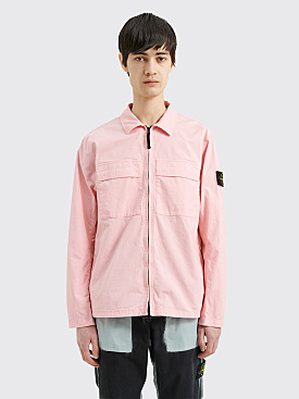 Stone Island Supima® Cotton Twill Stretch-TC Zip Overshirt Pink