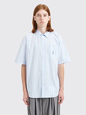 Stüssy Boxy Striped Cotton Shirt Blue