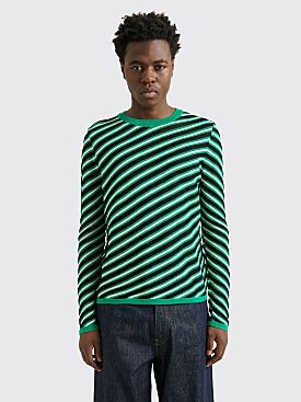 Zankov Lee Crewneck Sweater Black / White / Emerald Green