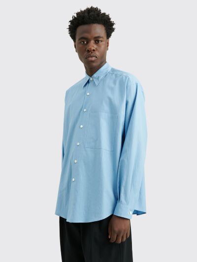 Très Bien - Auralee Washed Finx Twill Big Shirt Blue