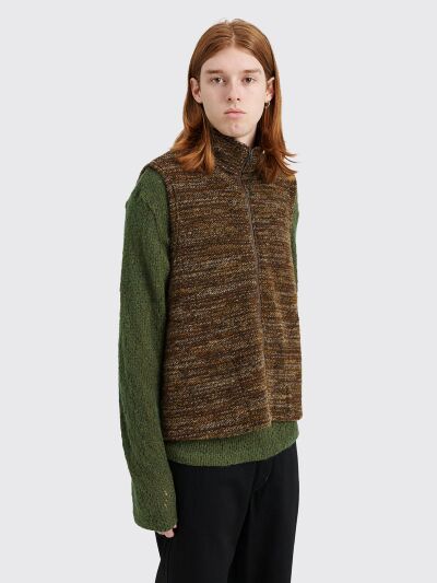 Très Bien - Engineered Garments High Mock Knit Vest Brown