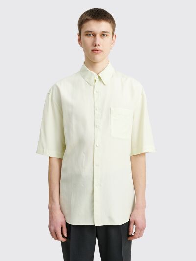Lemaire Regular Collar Short Sleeve Shirt Silk Lemon - Très Bien