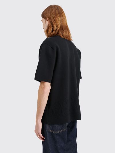 Stüssy Perforated Swirl Knit Cotton Shirt Black - Très Bien