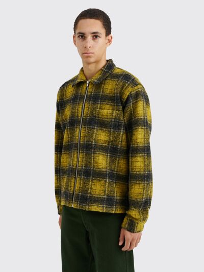 Stüssy Wool Plaid Zip Shirt Yellow