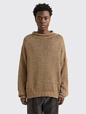 Cav Empt Loose Neck Knitted Sweater Brown