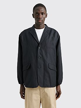 Comme des Garçons Homme Linen Coach Jacket Striped Navy / Grey