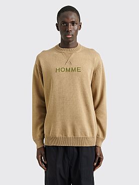 Comme des Garçons Homme Knitted Logo Sweater Beige / Green