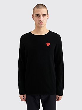 Comme des Garçons Play Small Heart Knitted Sweater Black