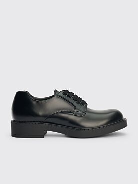 Prada Classic Leather Derby Shoes Black