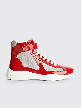 Prada America’s Cup High-Top Sneakers Red