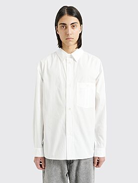 Margaret Howell Inverted Pocket Shirt Tumbled Cotton Plainweave Off White