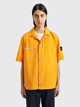 Stone Island Short Sleeve Cupro Overshirt Orange
