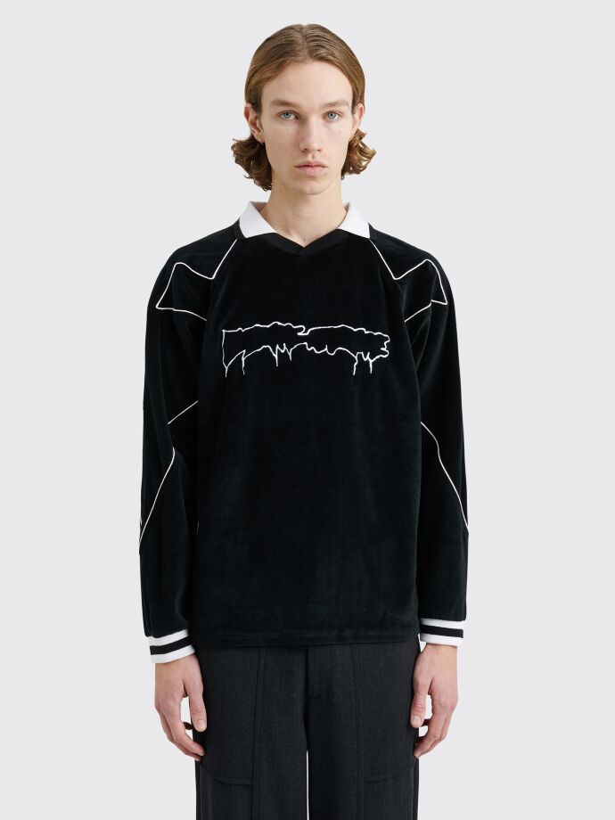 Fucking Awesome - velour soccer jersey black
