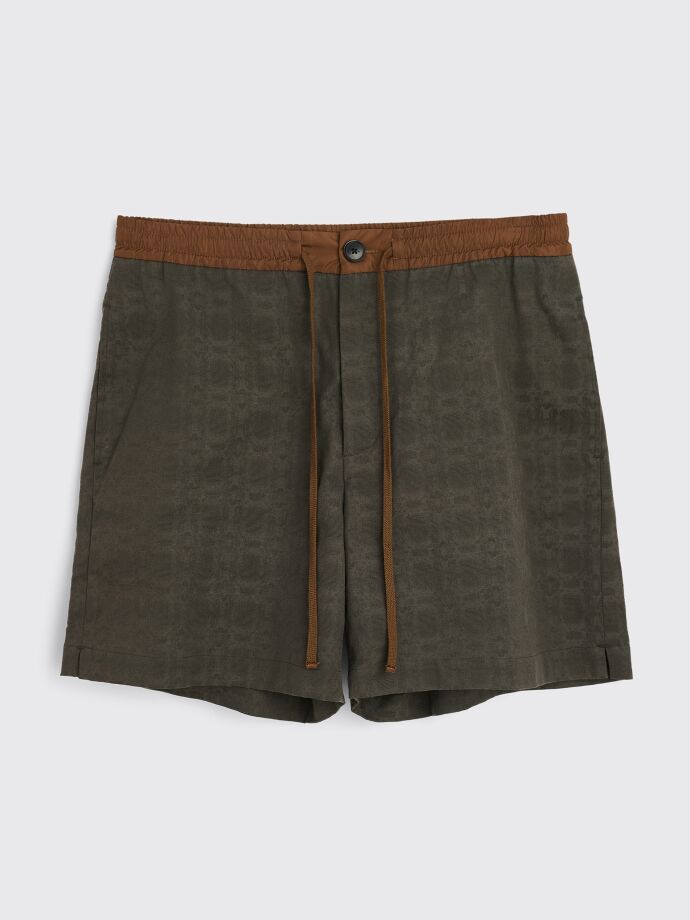 TRÈS BIEN everywear - short leg shorts jacquard dark green