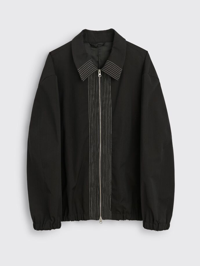 TRÈS BIEN everywear - oversized harrington jacket wool dark brown