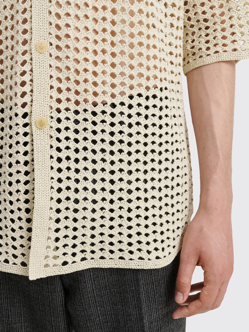 Très Bien - Auralee Hand Crochet Knit Shirt Natural
