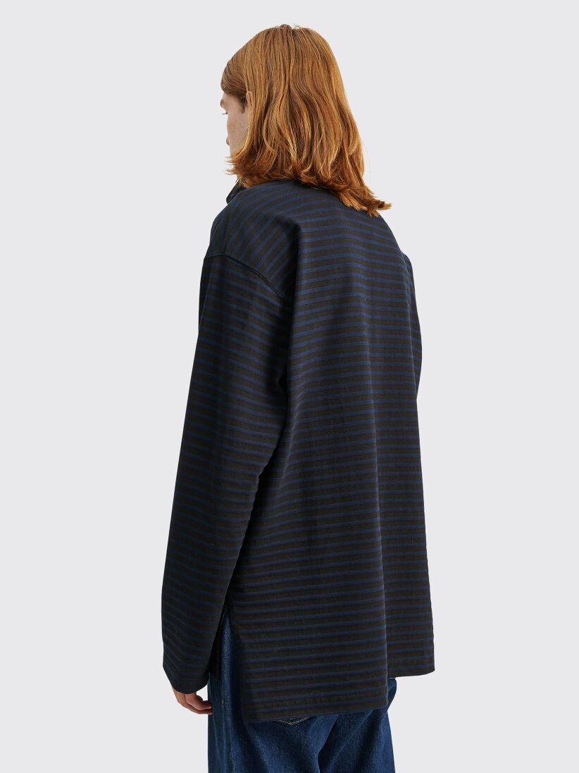 Très Bien - Engineered Garments High Mock Sweater Stripe Black Navy