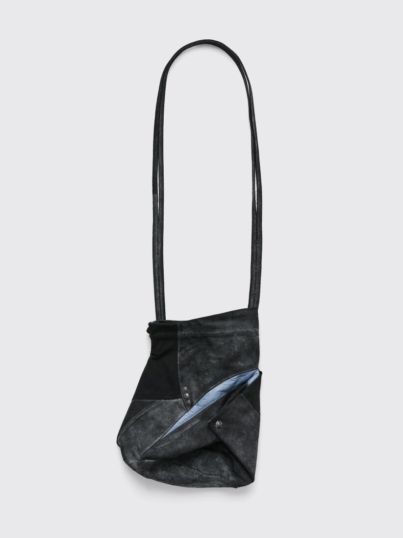 Kiko Kostadinov Oren Bag Medium Suede Black / Air Blue