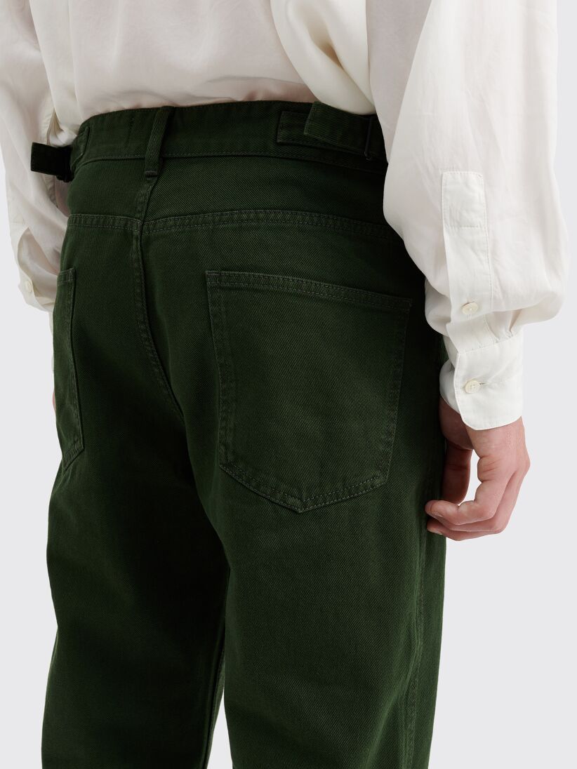 LEMAIRE UNISEX CURVED 5 POCKET PANTS  Denim cotton, Pocket pants, Pleated  trousers