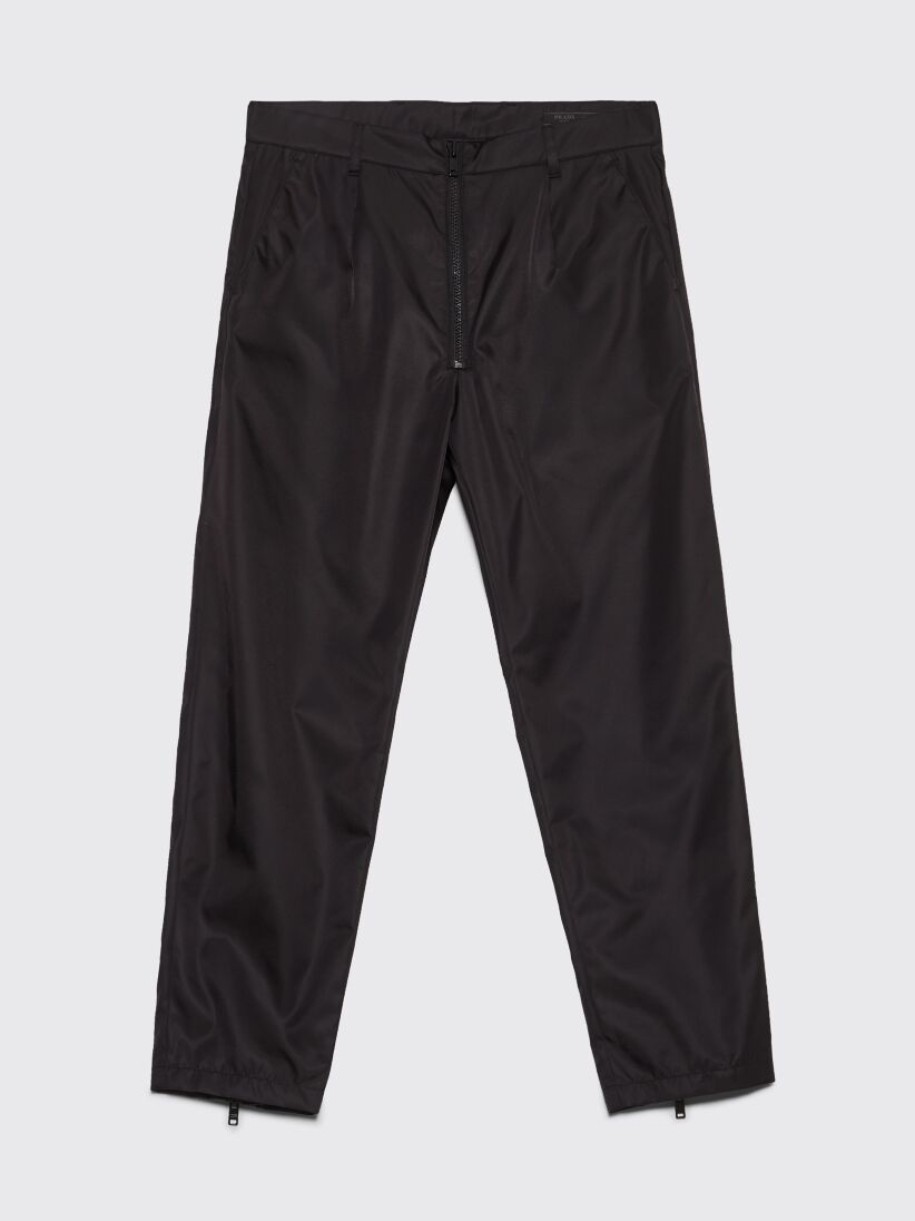 Prada Gabardine Nylon Zip Detail Pants Black