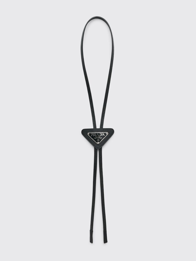Leather tie Prada Black in Leather - 35557221