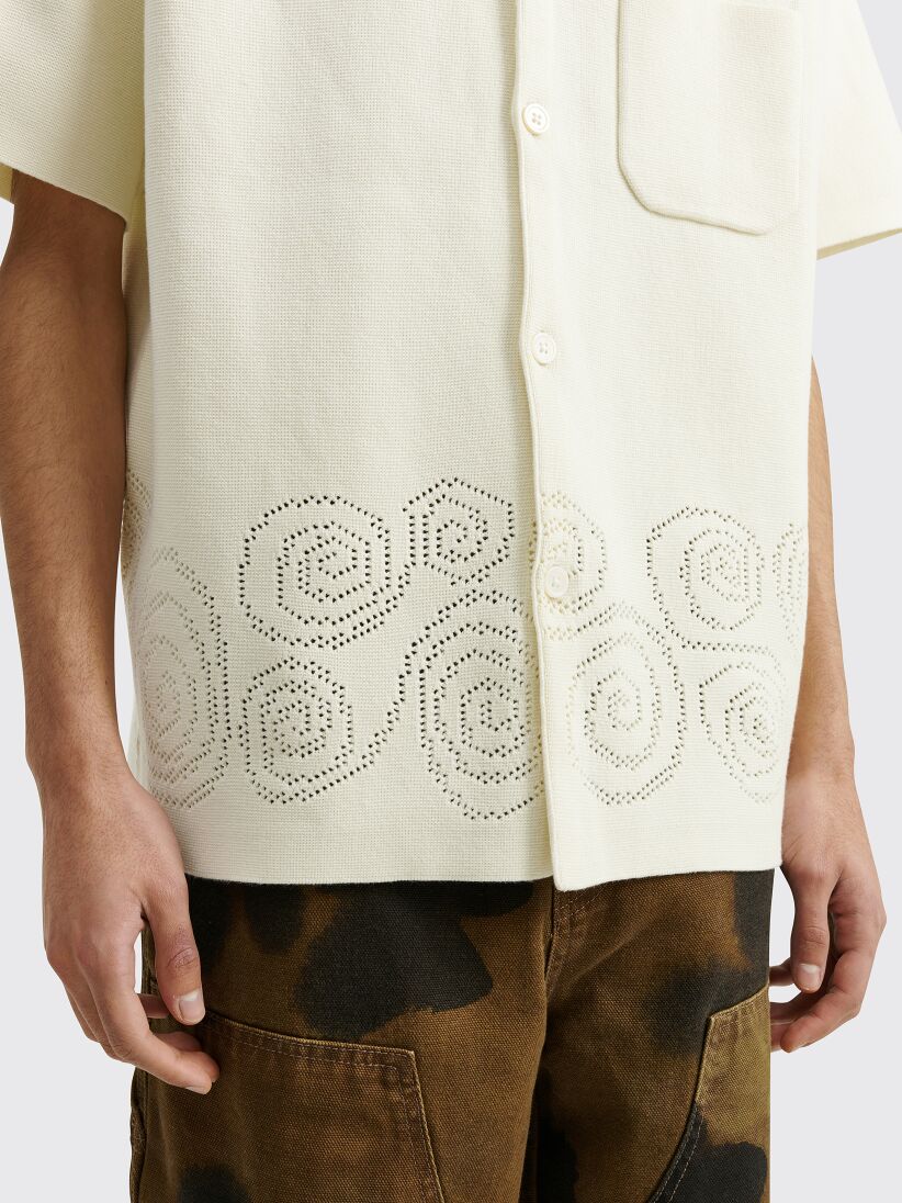 Stüssy Perforated Swirl Knit Shirt Natural