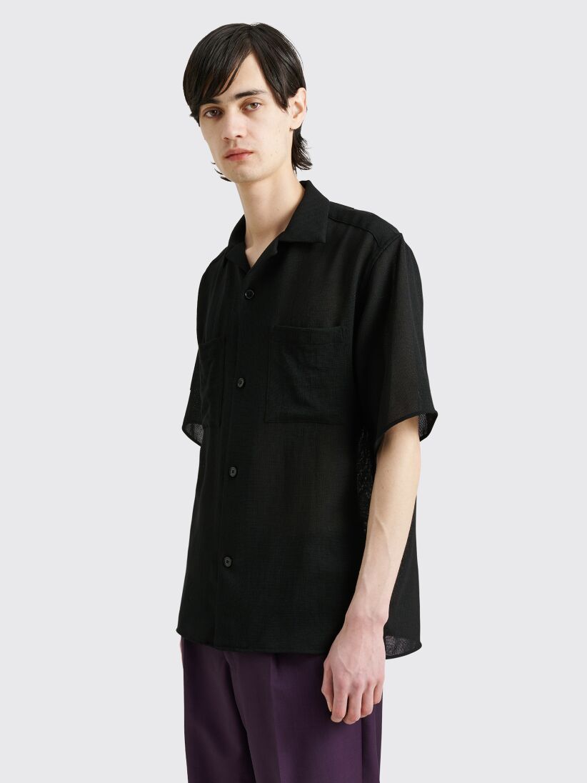 Très Bien - TRÈS Sleeve Shirt Virgin Black everywear Wool Short BIEN