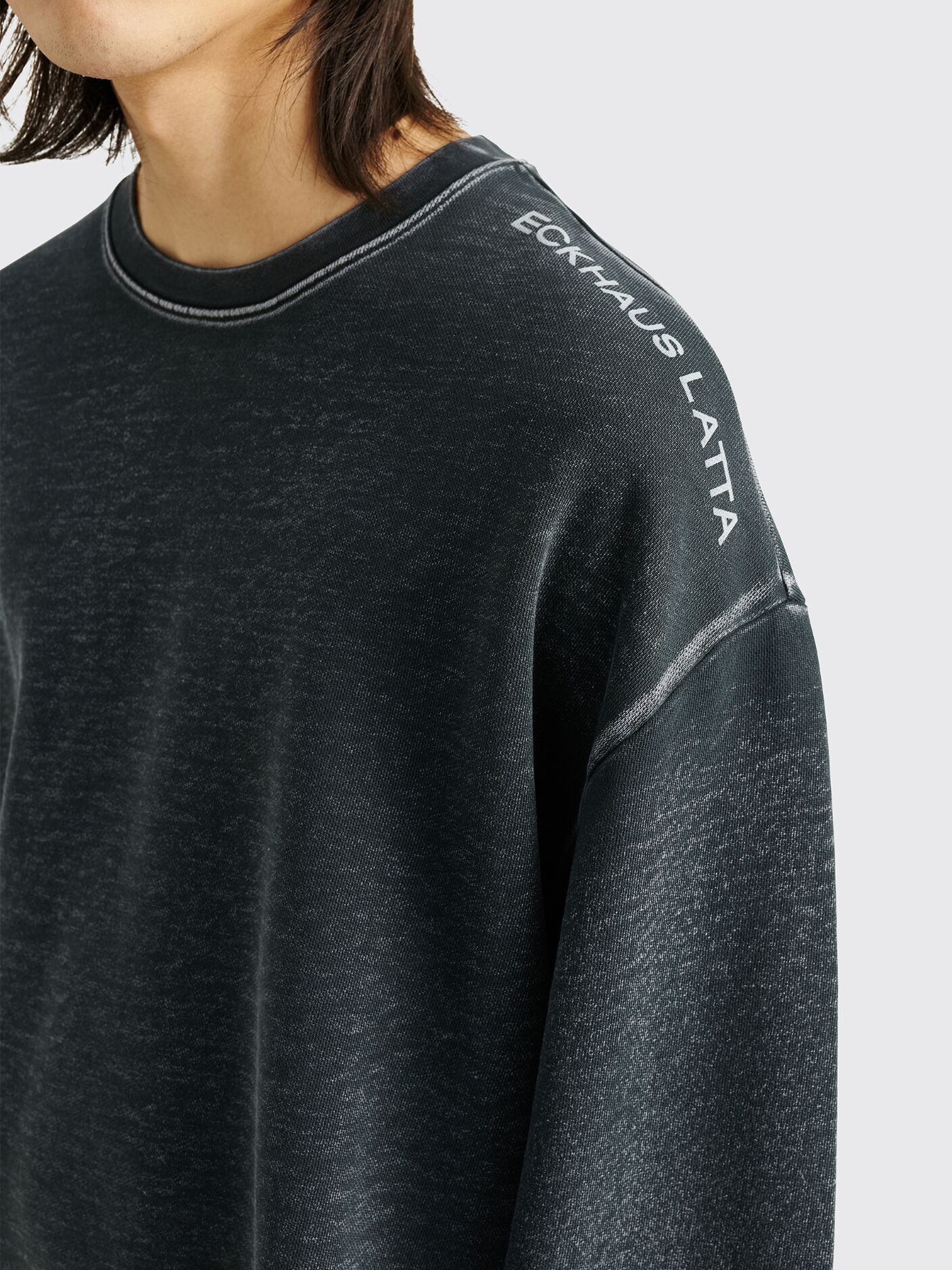 Très Bien - Eckhaus Latta Logo Sweatshirt Washed Charcoal