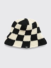 Stüssy Checker Knit Bucket Hat Black - Très Bien