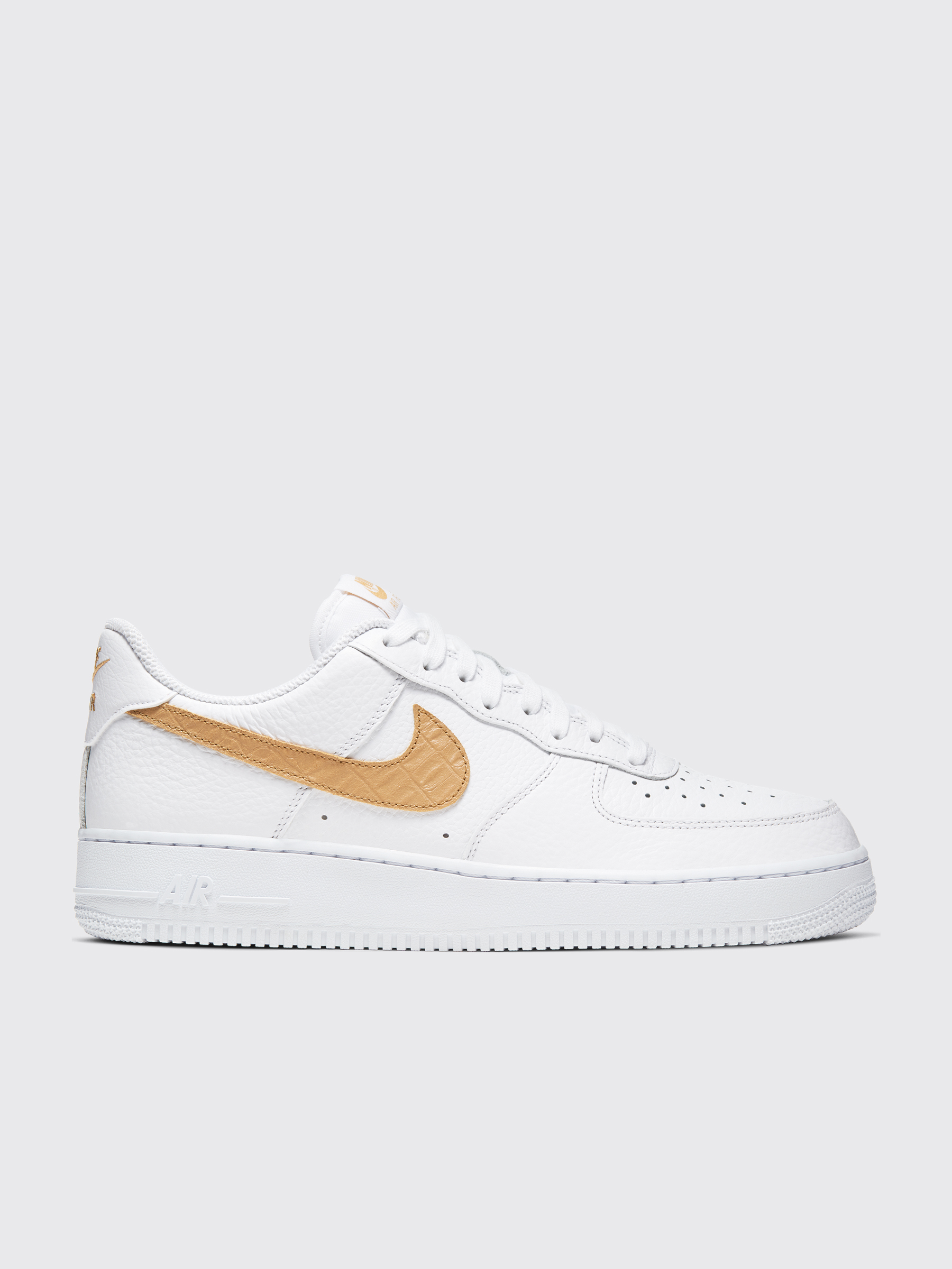 nike air force 1 white and gold