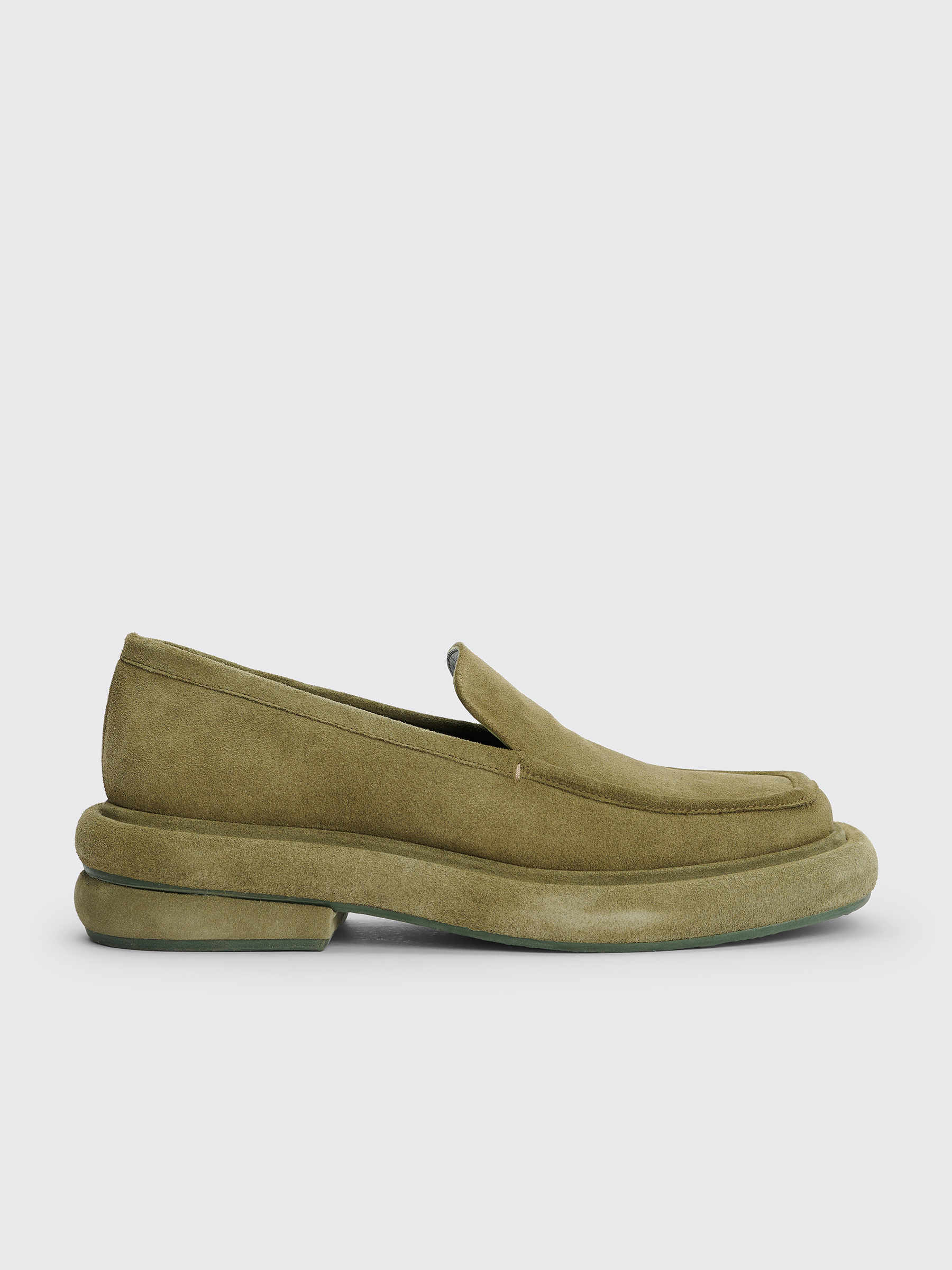 Très Bien - Eckhaus Latta Stacked Loafers Suede Olive