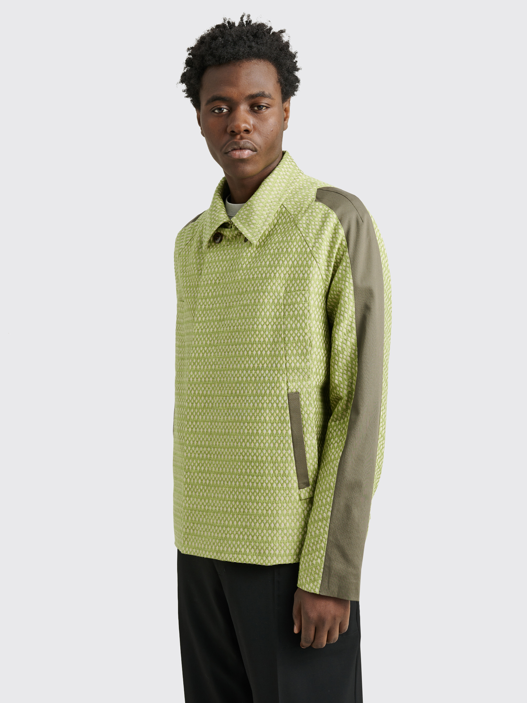 Très Bien - Kiko Kostadinov Tonkin Contrast Jacket Green Sand / Khaki