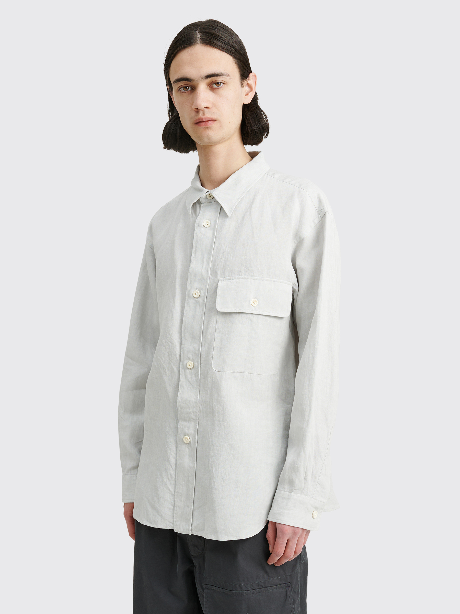 Très Bien - Margaret Howell Oversized Flap Pocket Shirt Chalk