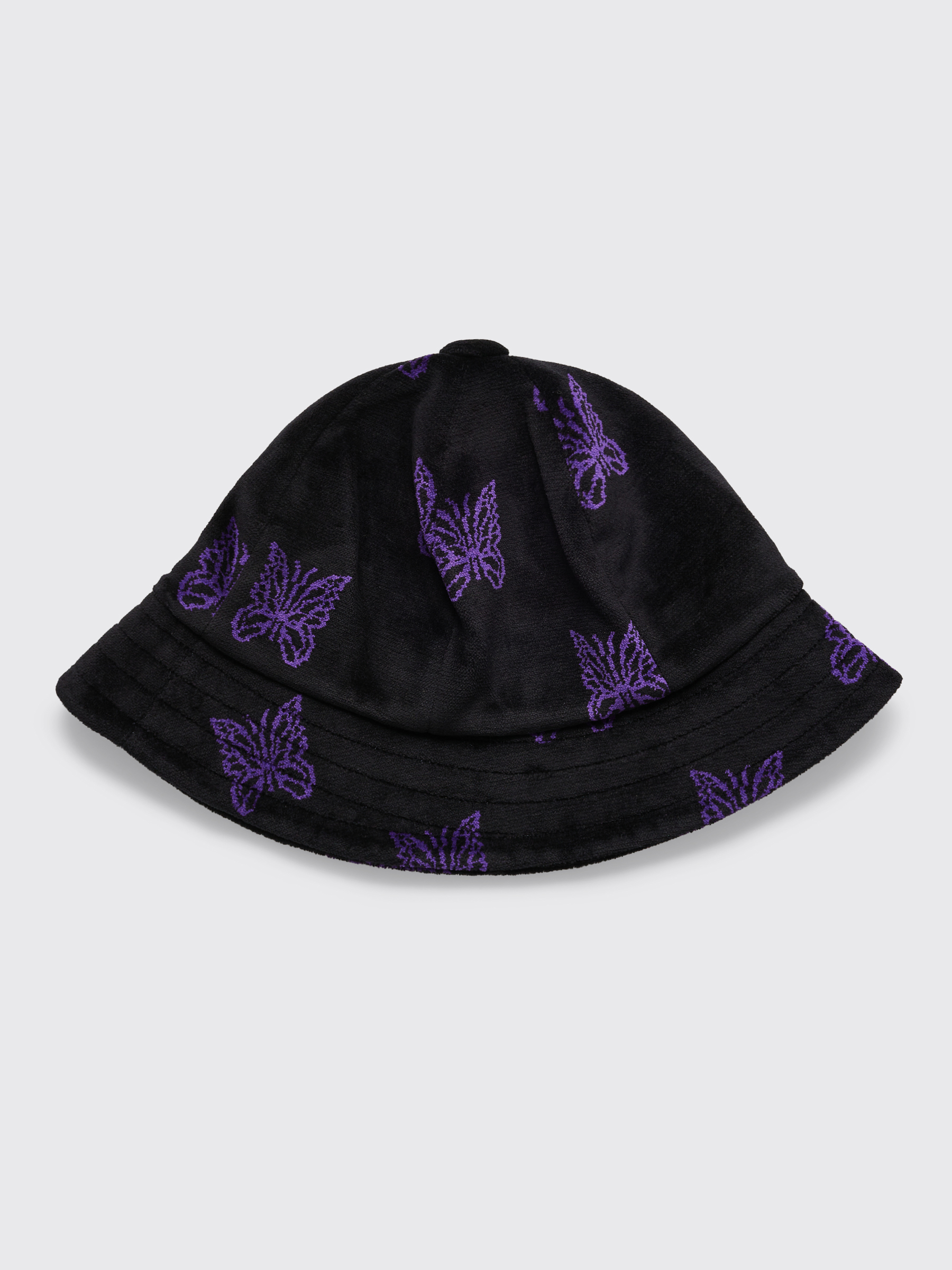 Needles Bermuda Hat Papillon Velour Black / Purple - Très Bien