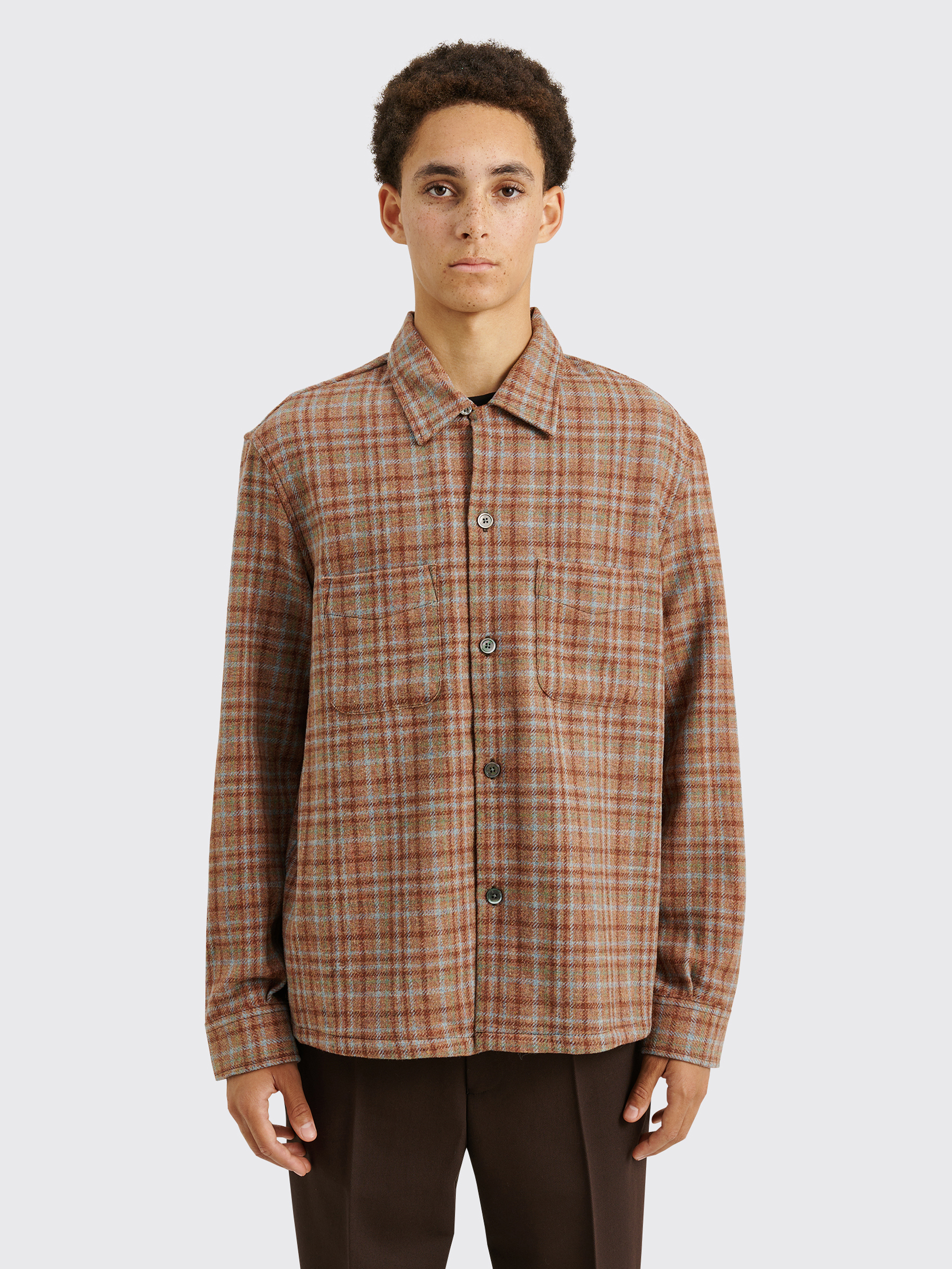 Our Legacy Heusen Shirt Rust Check Country Wool