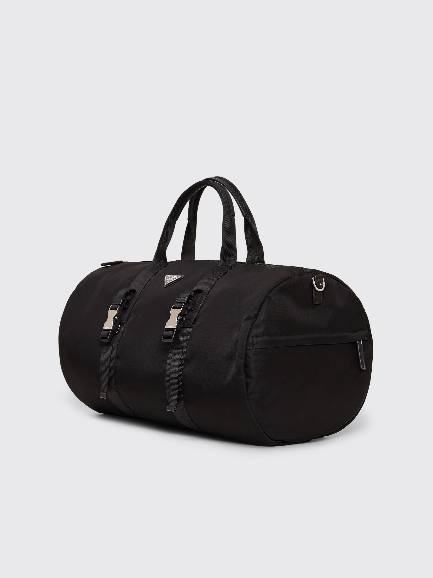 Très Bien - Prada Nylon & Saffiano Leather Duffel Bag Black
