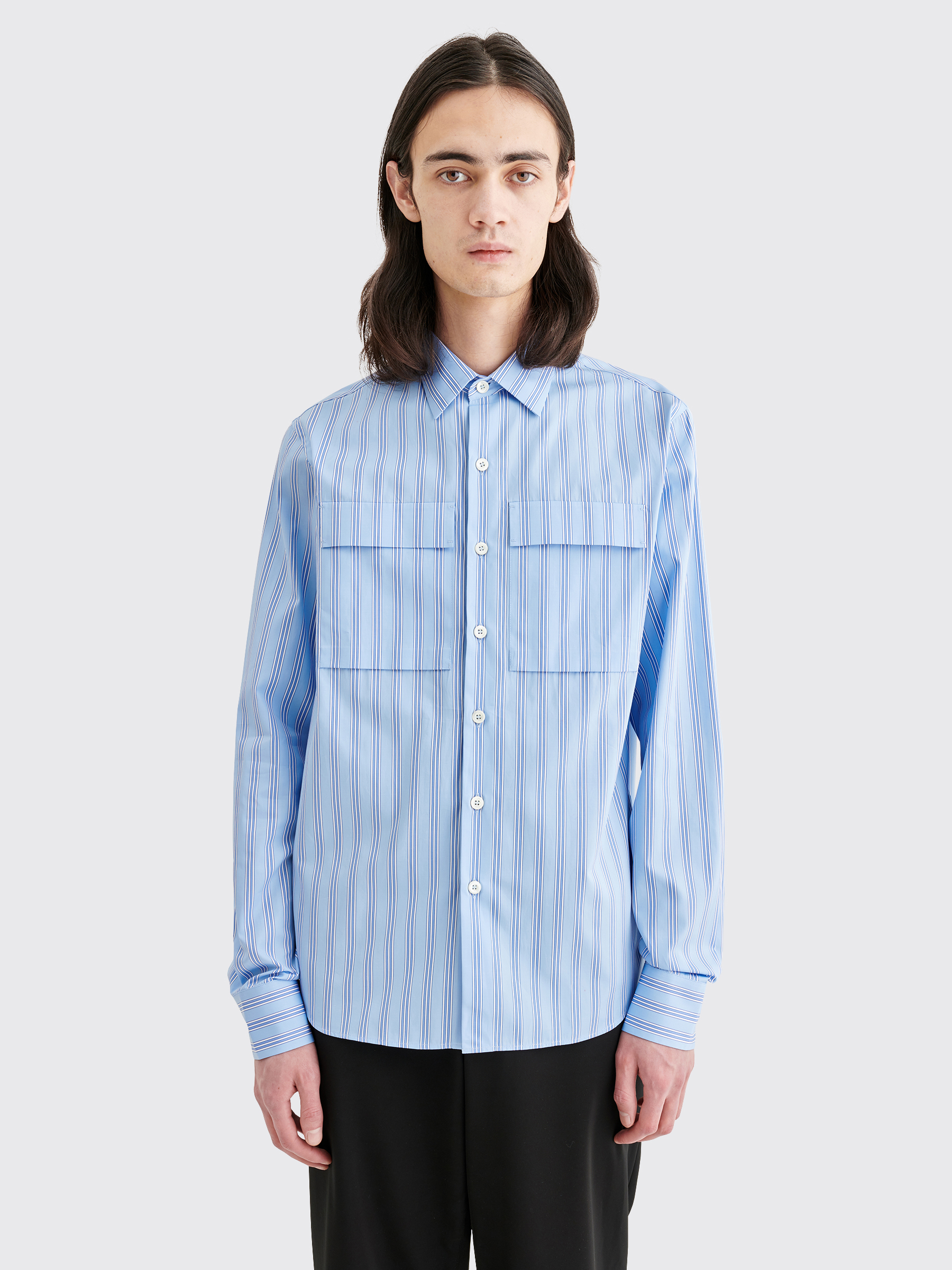 Très Bien - Prada Poplin Pocket Shirt Stripe Blue