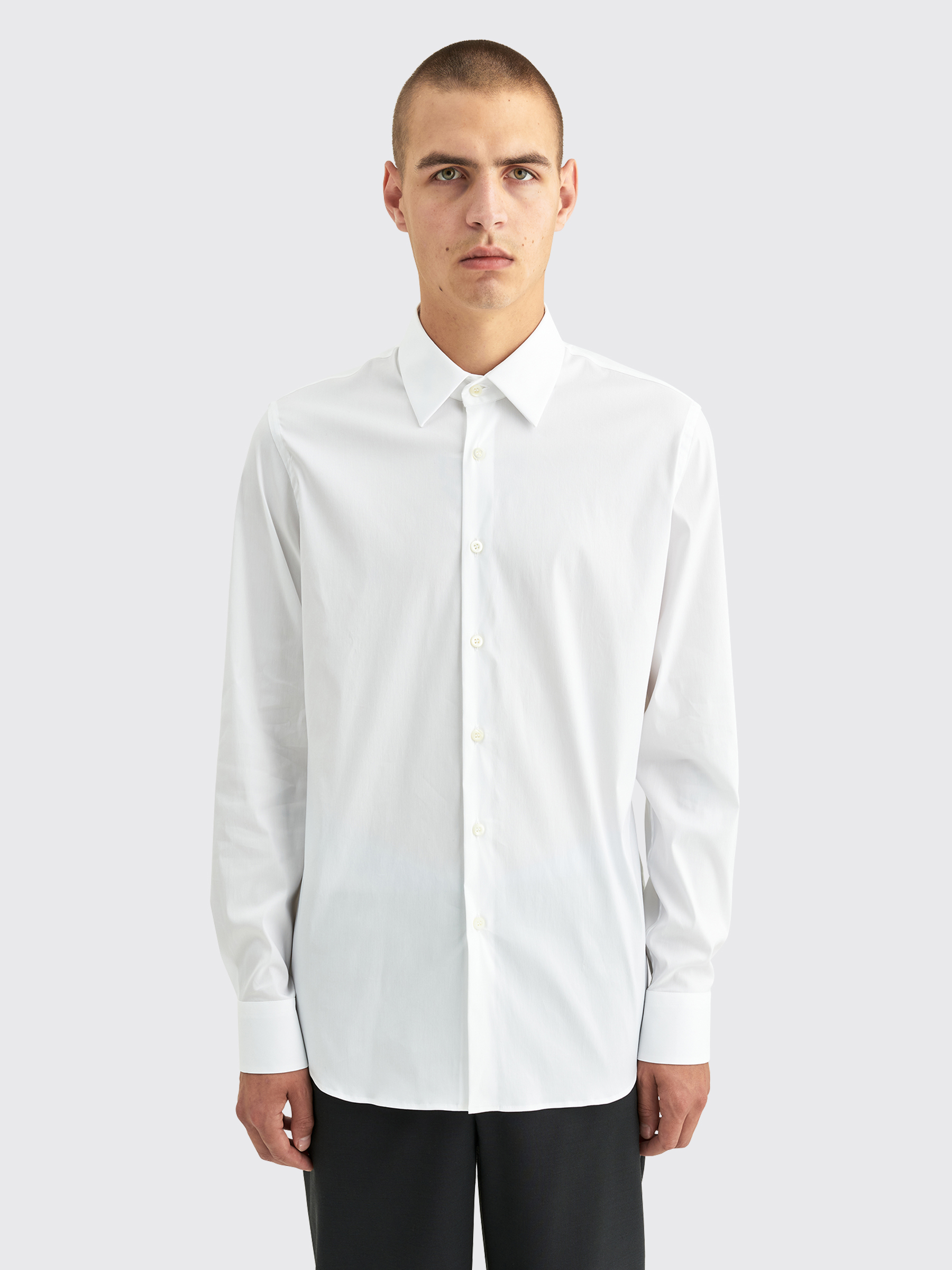 Prada Poplin Stretch Shirt White