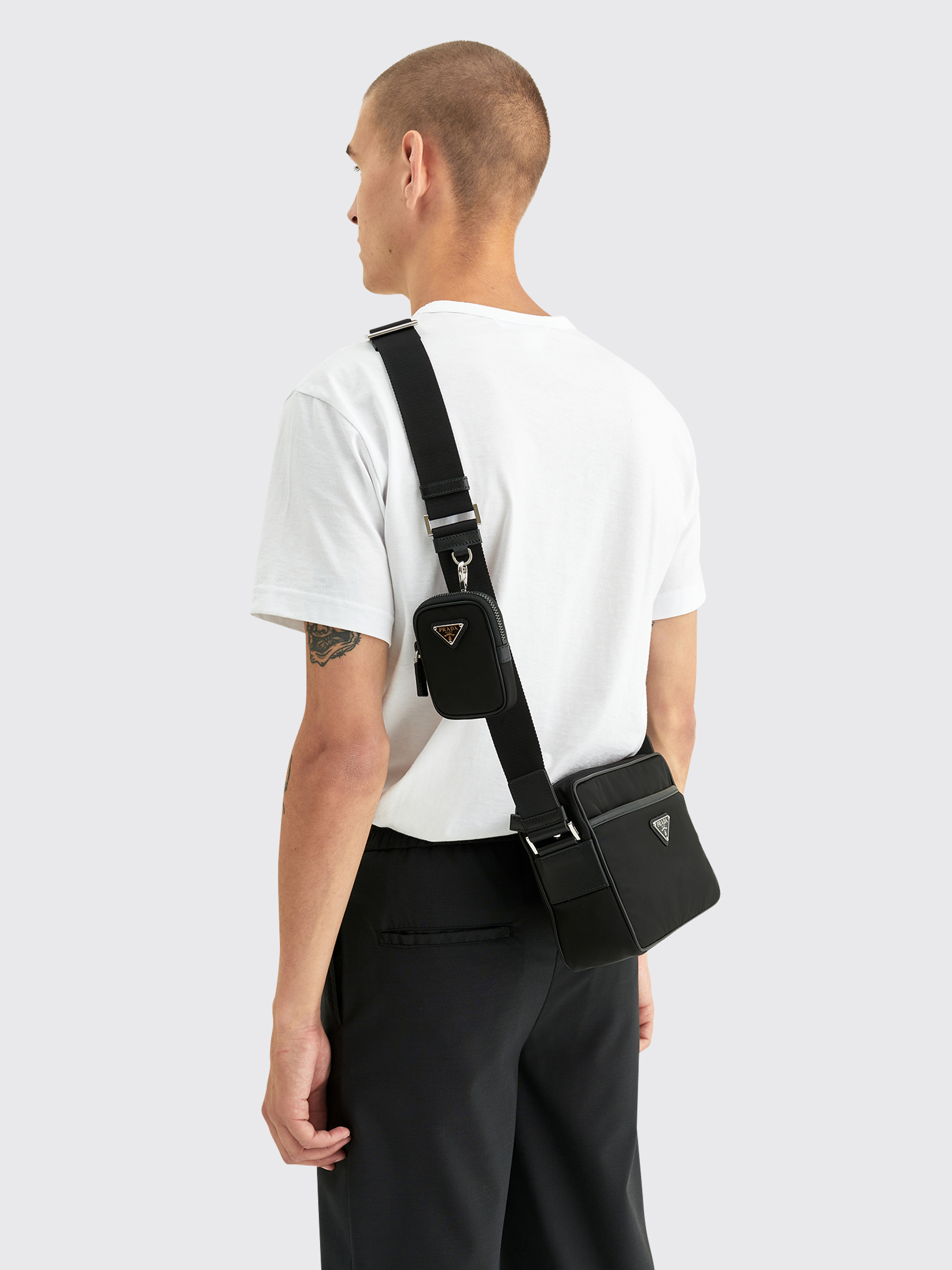 Prada Nylon Cross-Body Bag Black