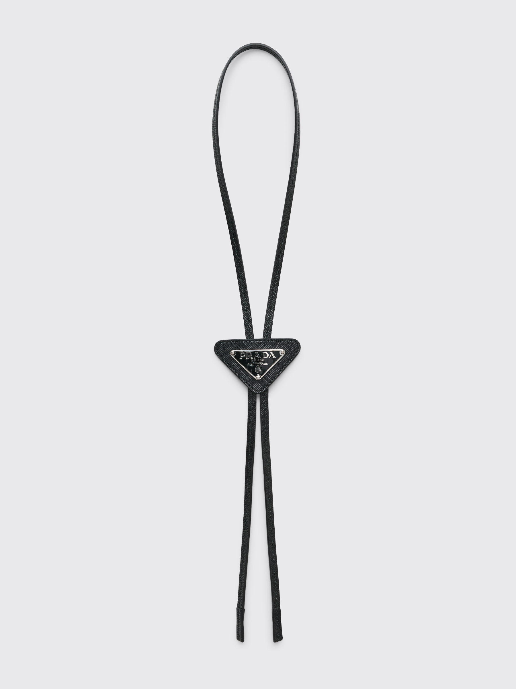 Black Brushed Leather Bolo Tie
