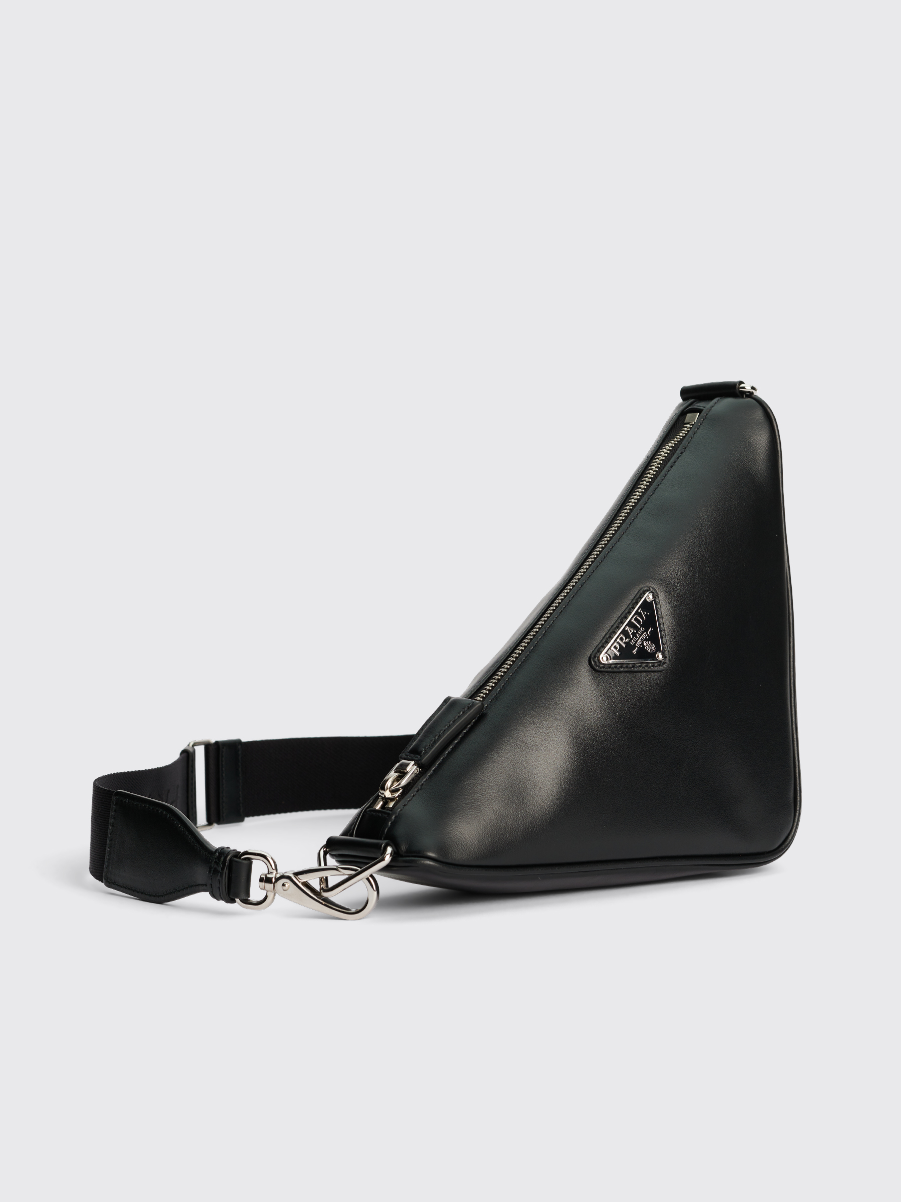 PRADA Triangle Logo Nylon Leather Boston bag Doctors bag Black