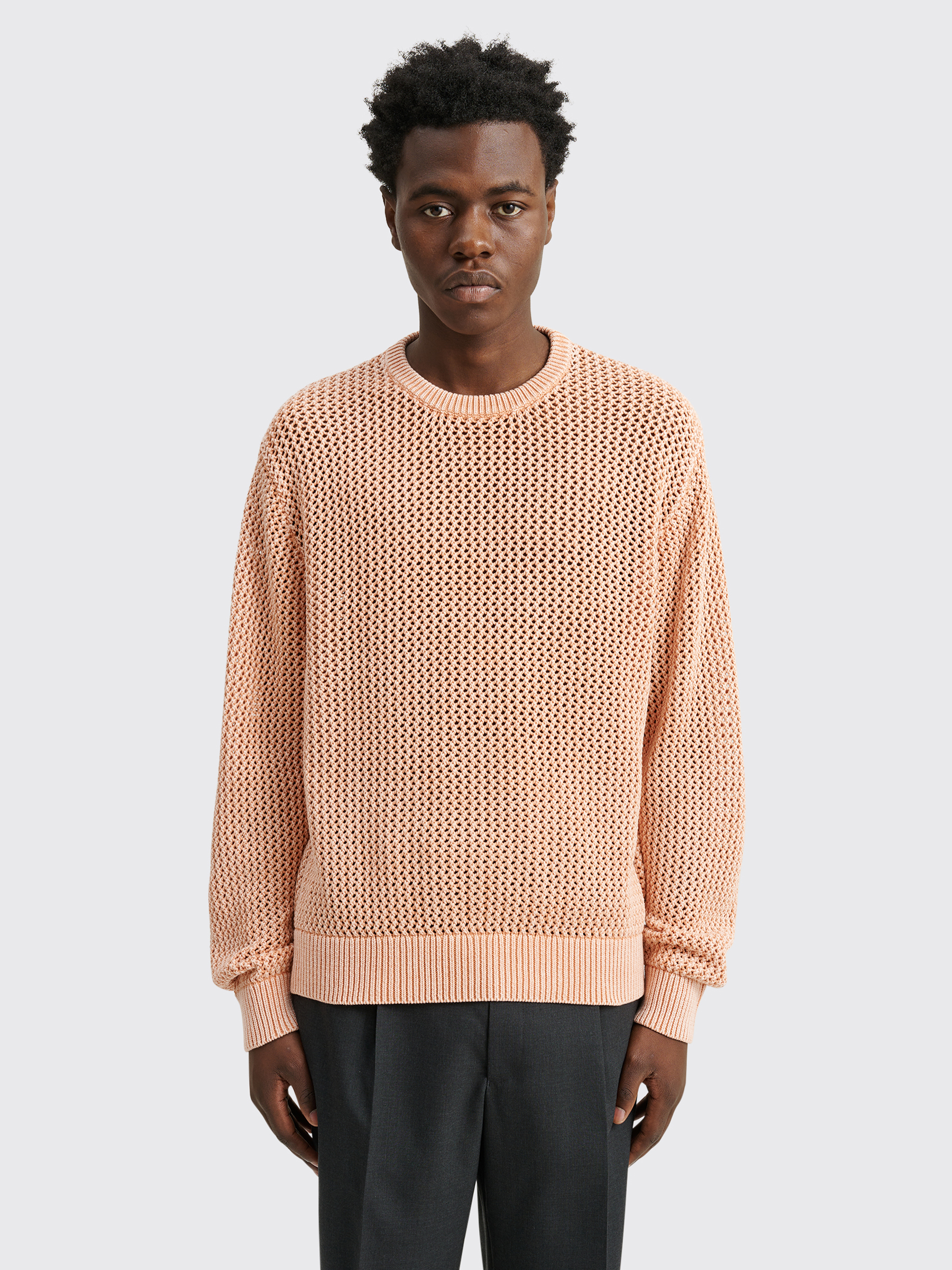 Stüssy Pigment Dyed Loose Gauge Knitted Sweater Peach