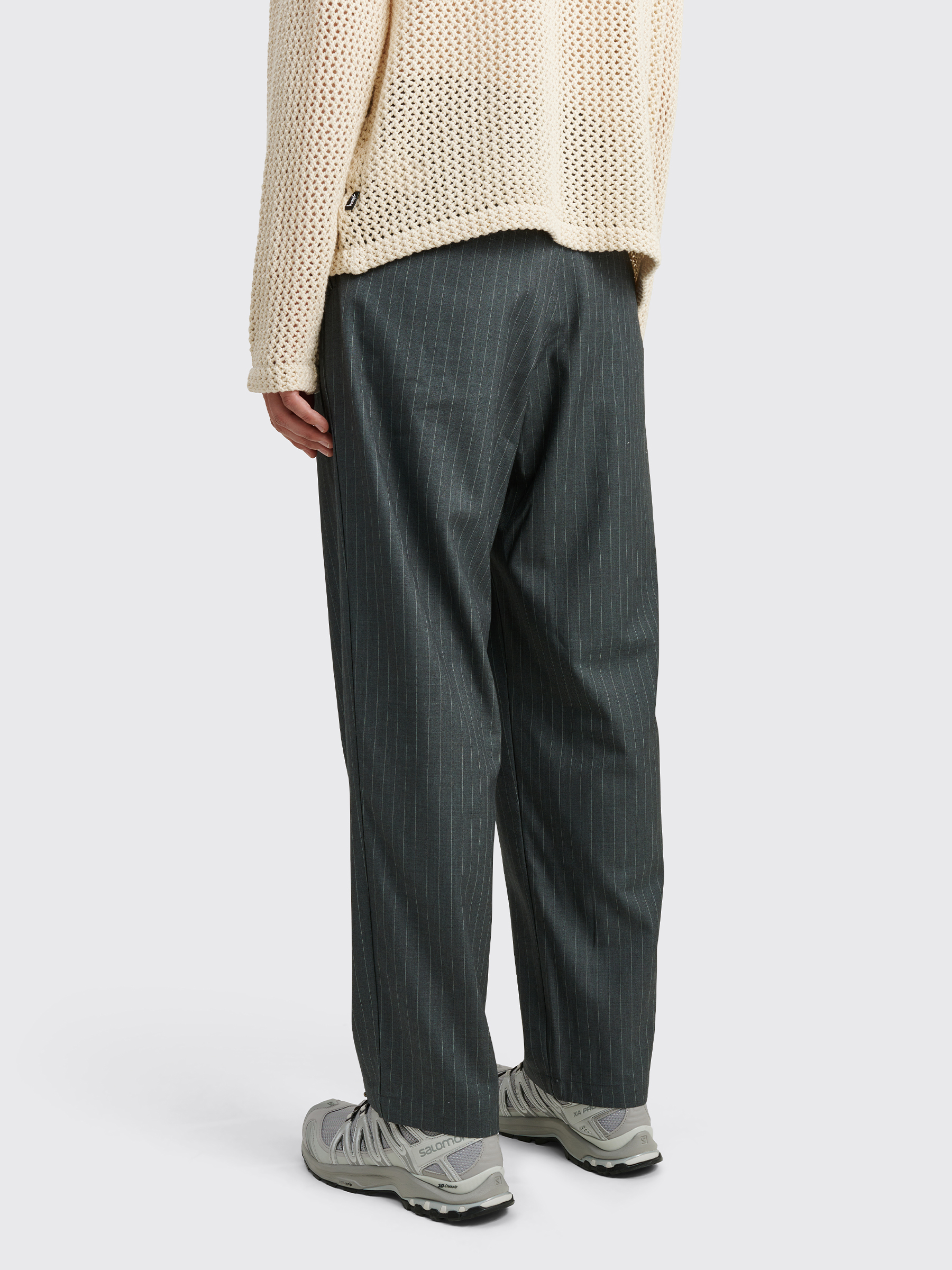Très Bien - Stüssy Striped Volume Pleated Trouser Grey