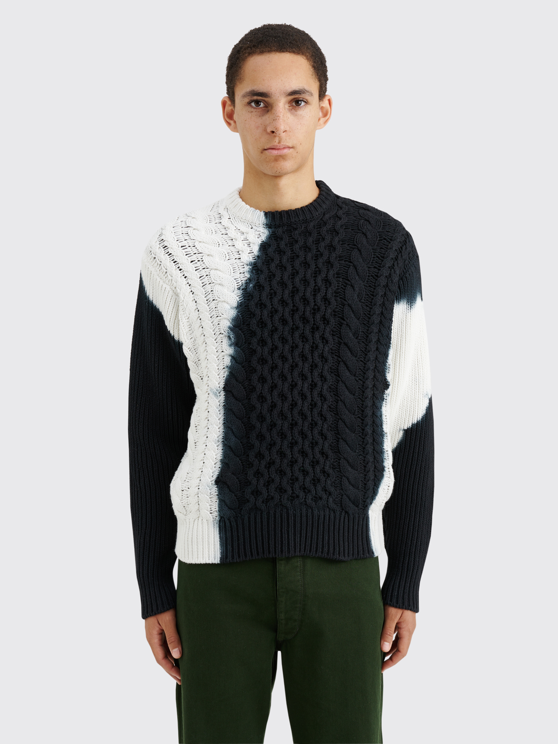 Stüssy Tie Dye Fisherman Sweater Black